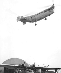 Air Station Salem, Massachusetts
Piasecki HRP-1 "Flying Banana"; no date.
 Courtesy of the Pterodactyls.
