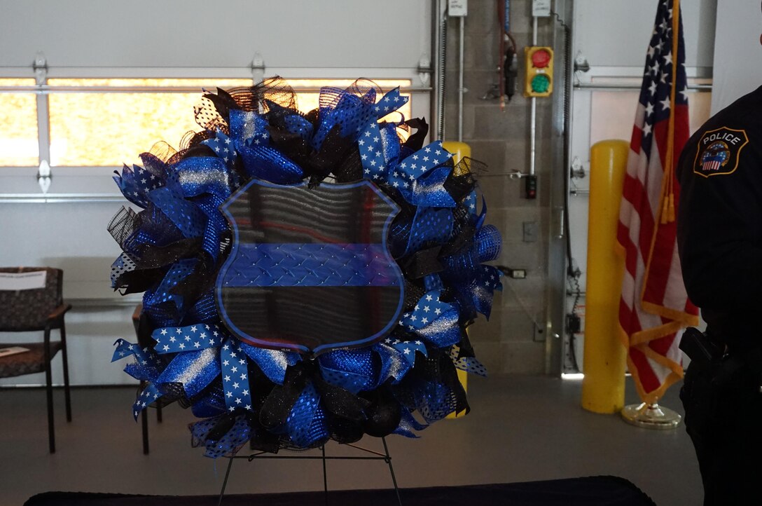Pictured is the ceremonial wreath in honor of all fallen police officers.