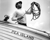 Station Pea Island, North Carolina
USLSS Station #17, Sixth District
Coast Guard Station #177
Surfman Herbert M. Collins, USCG  
Surfman Herbert M. Collins, a member of the Pea Island Lifesaving crew who served there during World War II.
Courtesy of his daughter, Ms. Joan Collins. 






