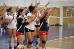 USA defeats Germany in Match 6 of the 18th Conseil International du Sport Militaire (CISM) World Women's Military Volleyball Championship on 6 June 2017 at Naval Station Mayport, Florida. (Photo by Petty Officer 2nd Class Timothy Schumaker, NPASE East).