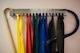 Elastic resistance bands hang on the wall of the 27th Special Operations Medical Group Physical Medicine Office April 26, 2017, at Cannon Air Force Base, NM. The different color bands have different resistances and patients can utilize the bands to increase the strength of the muscles in their arms or legs. (U.S. Air Force photo by Staff Sgt. Michael Washburn/Released)