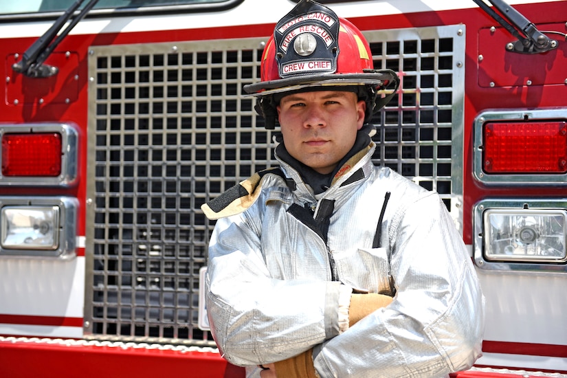 U.S. Air Force Staff Sergeant Zachary White, 612th Air Base Squadron, poses for a photograph at Soto Cano Air Base, May 25th, 2017. Staff Sgt. White works as a Fire crew chief at Joint Task Force-Bravo’s Fire Emergency Services with a team of four members and strives to make them perform their jobs the as best they can.  (U.S. Army photo by Maria Pinel)