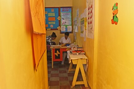 Rina Castillo, a local nurse, receives patients to apply vaccines at the Regional Health Center in the Tepanguare village located in La Paz, Honduras, May 24, 2017. Nurse Castillo has been volunteering at the understaffed clinic where a team from Joint Task Force-Bravo’s Medical Element provides support every four weeks as part of their community health projects. 