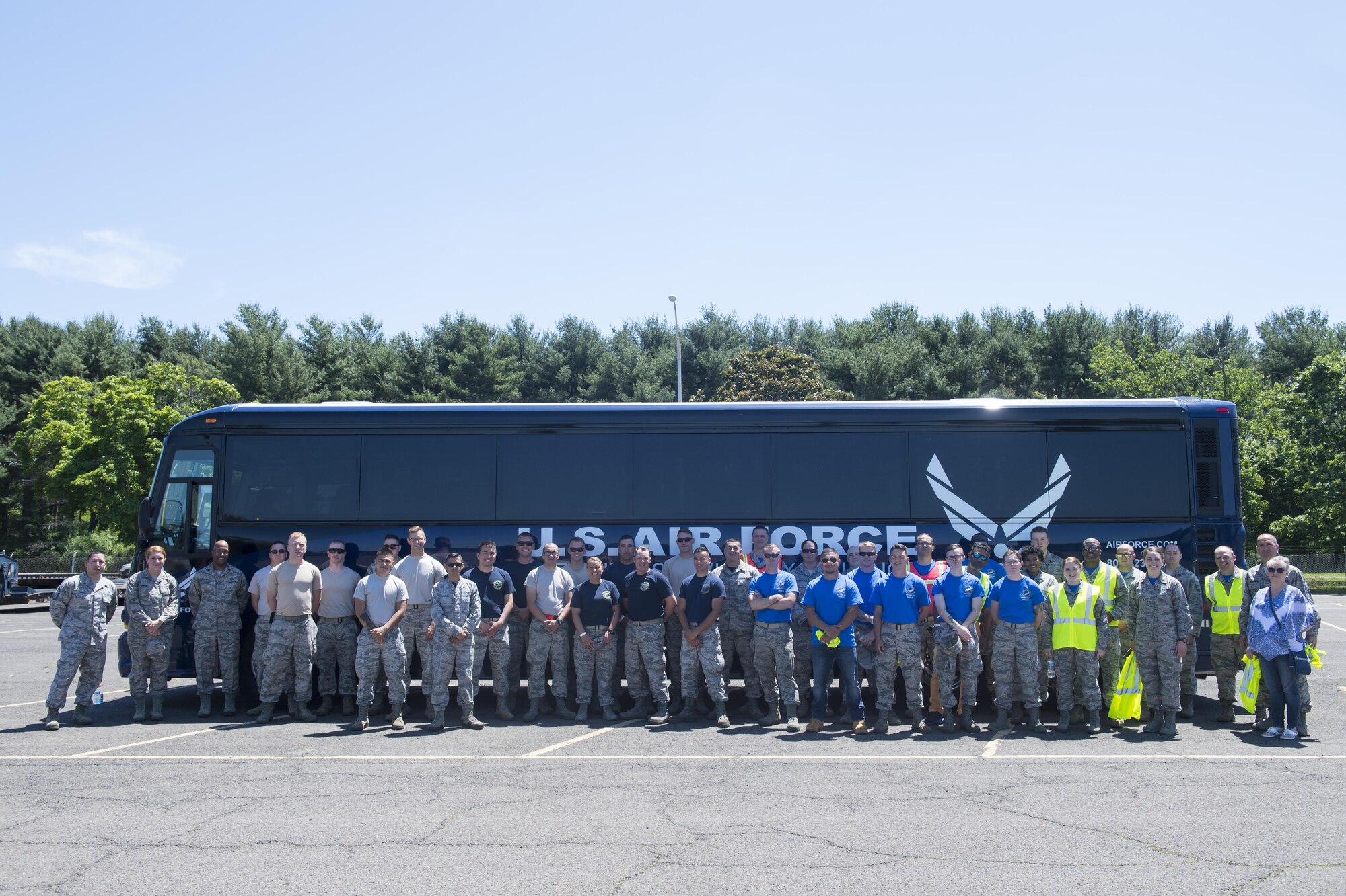 Airmen from Joint Base McGuire-Dix-Lakehurst, Dover Air Force Base and Joint Base Andrews take a photo during the inaugural Northeastern Ground Transportation Rodeo at JB MDL, June 9. The rodeo tested the readiness and skills of ground transportation specialists form the bases.