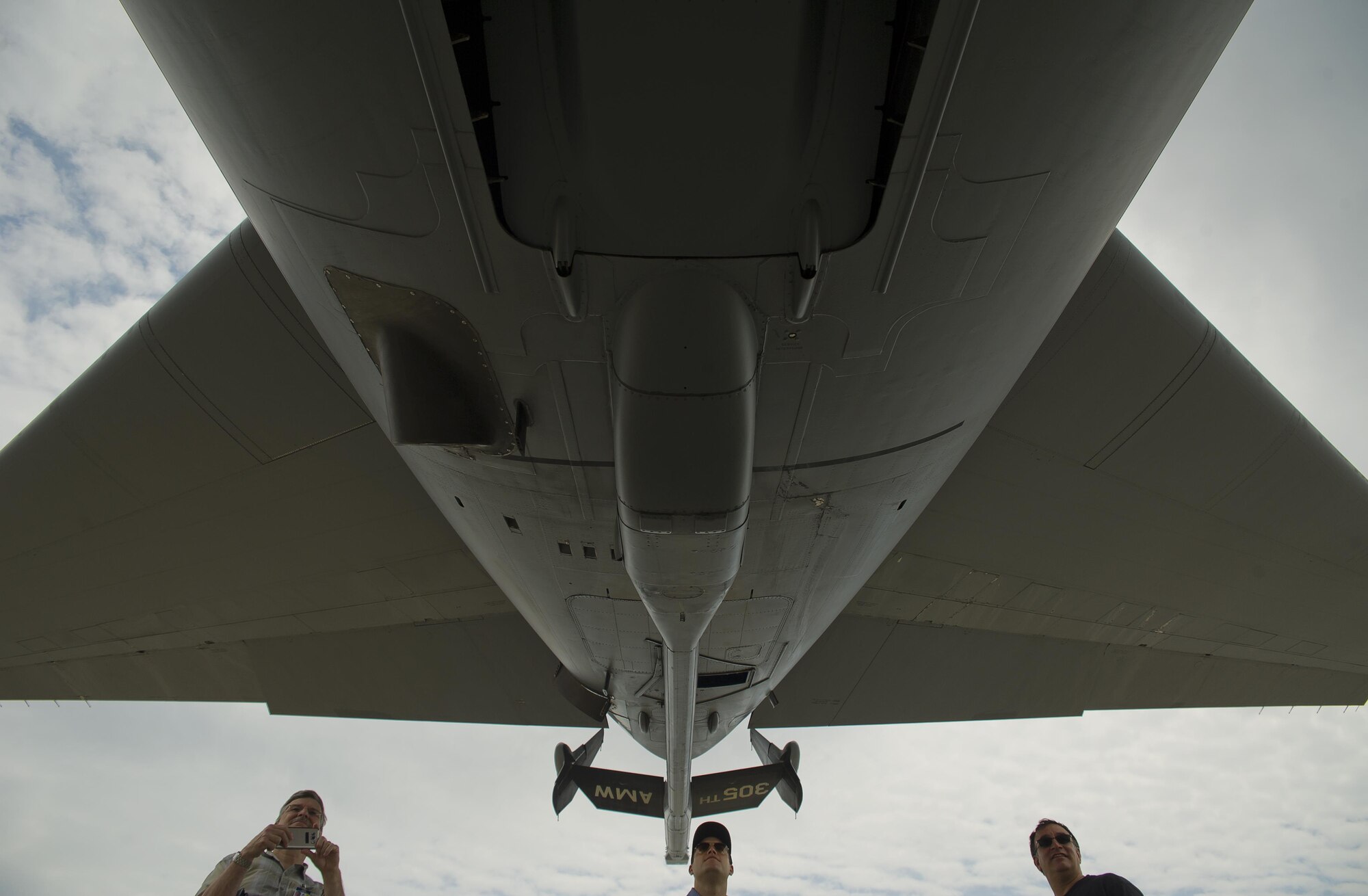 Small Aircraft pilots tour a KC-10 Extender during the 514th Air Mobility Wing's Mid Air Collision Avoidence (MACA) event June 4. The event, hosted by the wing's safety office, provides information to pilots on how to safely fly in and around the joint base air space. Pilots and passengers of 27 aircraft were given a tour of the base that included the flightline tower, the Radar Approach Control System, and statics of the C-17 Globemaster III and the KC-10 Extender aircraft.
