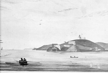 Alcatraz Lighthouse, California, 1854