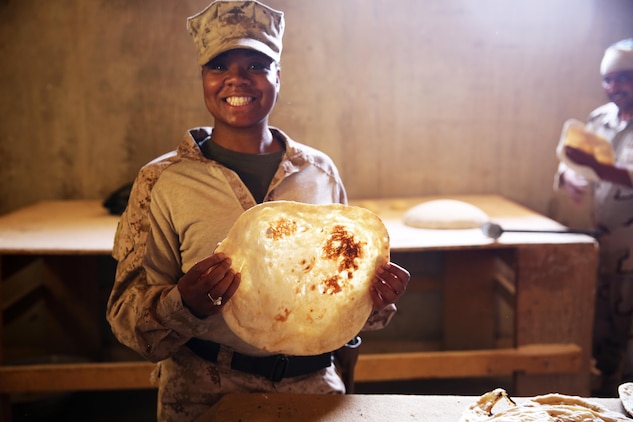 Iraqi Food Baking Breaking Bread SPMAGTF Food Service Marine 