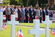Brig. Gen. Steven W. Ainsworth, commanding general of the 7th Mission Support Command, center, stands with French and American officials Sunday, May 28, 2017 for a Memorial Day ceremony at Rhone American Cemetery in Draguignan, France. 