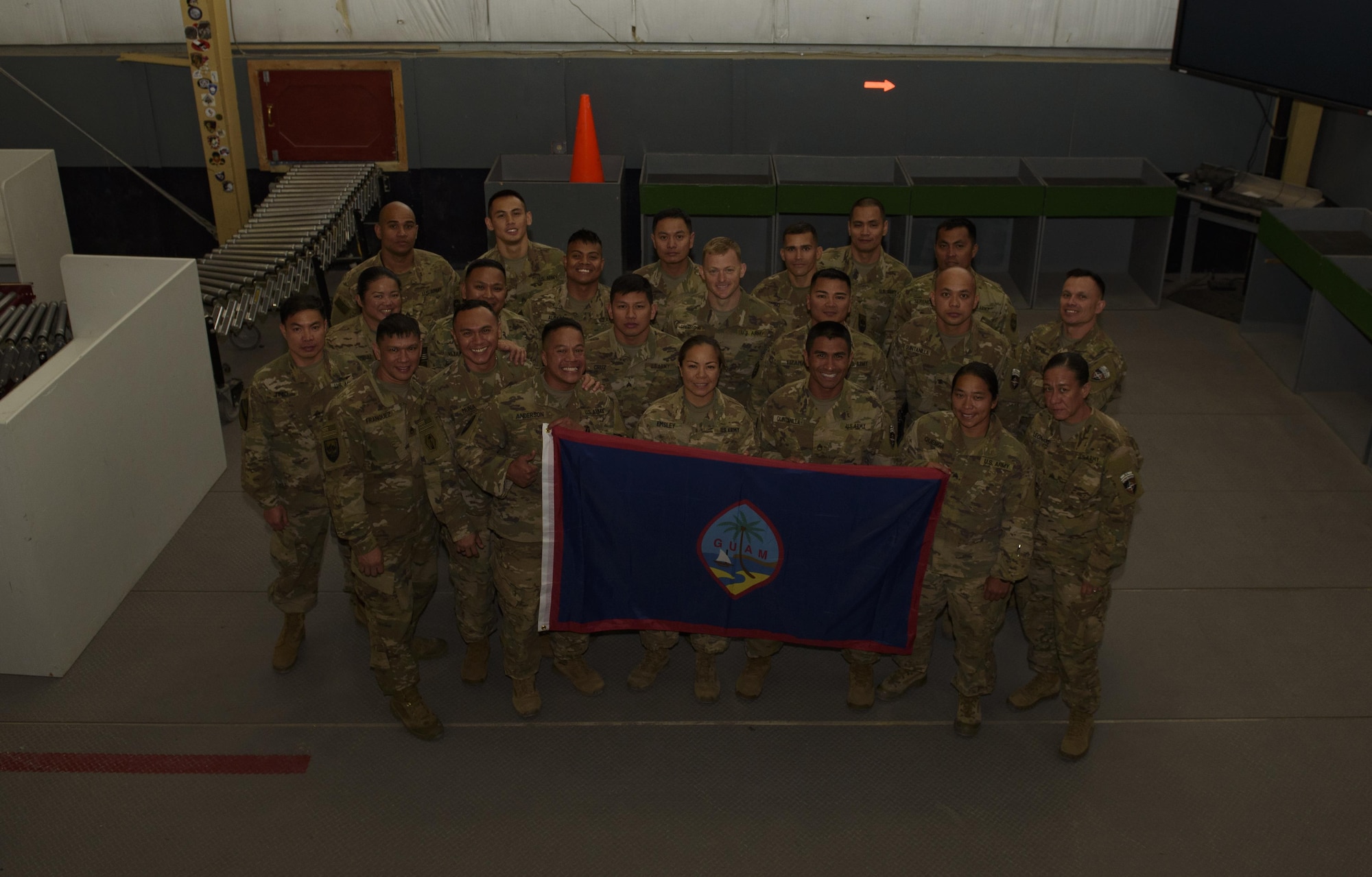 Soldiers assigned to the 368th Military Police Company, Detachment 5, from Guam pose for a photo on Bagram Airfield, Afghanistan, June 7, 2017. For the past nine months, these soldiers served as Gen. John Nicholson’s personal security detail, responsible for the safety and well-being of him and his staff. Nicholson is the commander of Resolute Support and U.S. Forces Afghanistan. (U.S. Air Force photo by Staff Sgt. Benjamin Gonsier)