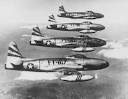 U.S. Air Force F-80's fly over Korea. courtesy photo)