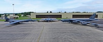A B-1B Lancer, B-2 Spirit and B-52 Stratofortress are parked on the ramp at Royal Air Force Fairford, U.K., June 12, 2017. This marks the first time in history that all three of Air Force Global Strike Command’s strategic bomber aircraft are simultaneously in the European Theatre, demonstrating the flexible global strike capability of U.S. bomber forces. (U.S. Air Force photo by Airman 1st Class Randahl Jenson)
