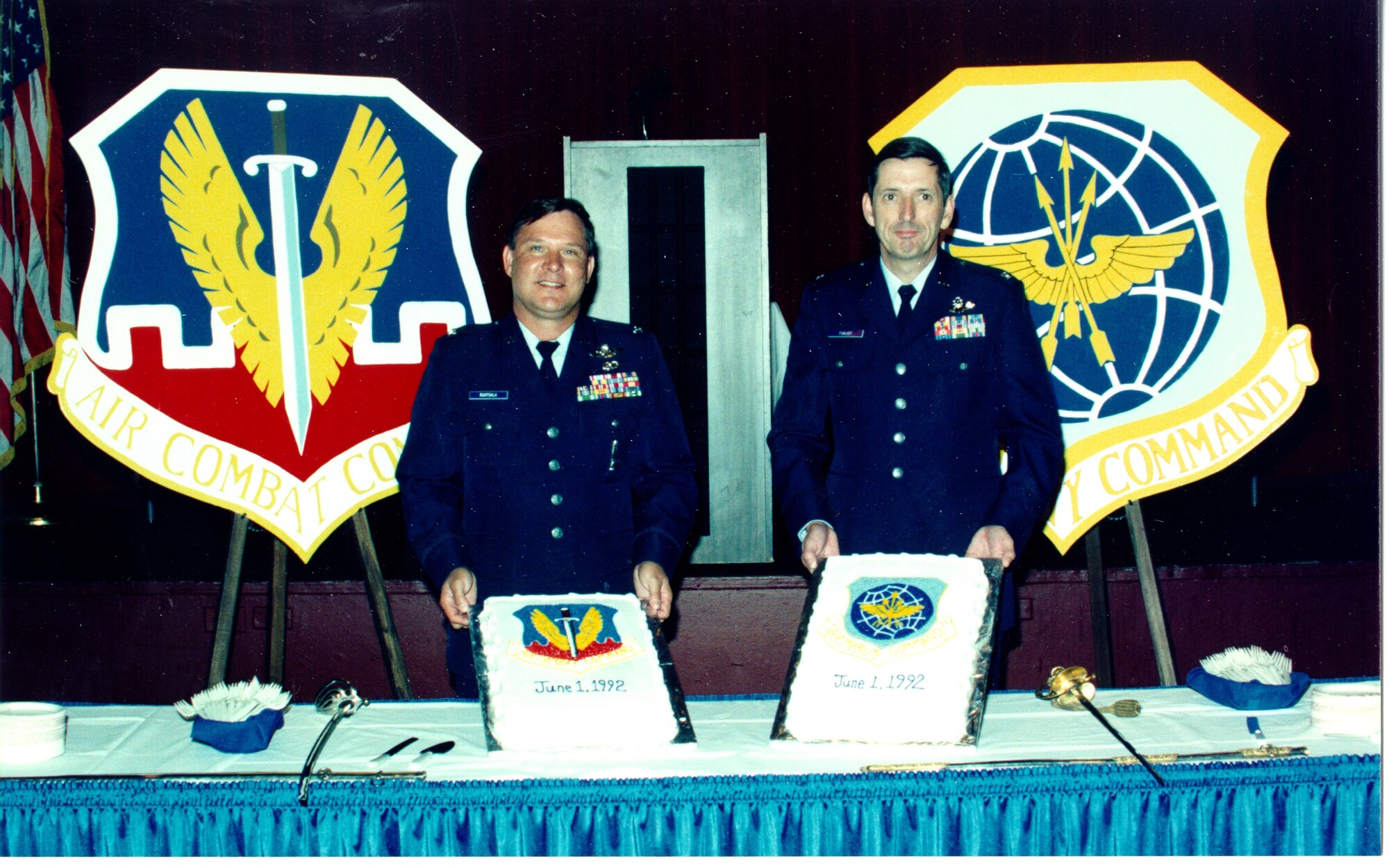 Strategic Air Command is officially inactivated and Air Combat Command and Air Mobility Command are activated June 1, 1992. (Courtesy Photo) 