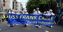 PORTLAND, Ore. (June 10, 2017) – Sailors assigned to the submarine tender USS Frank Cable (AS 40) march in the Grand Floral Parade during Rose Festival Fleet Week in Portland, Ore., June 10. The festival and Portland Fleet Week are a celebration of the sea services with Sailors, Marines and Coast Guard members from the U.S. and Canada making the city a port of call.  (U.S. Navy photo by Mass Communication Specialist 1st Class Eva-Marie Ramsaran/Released)
