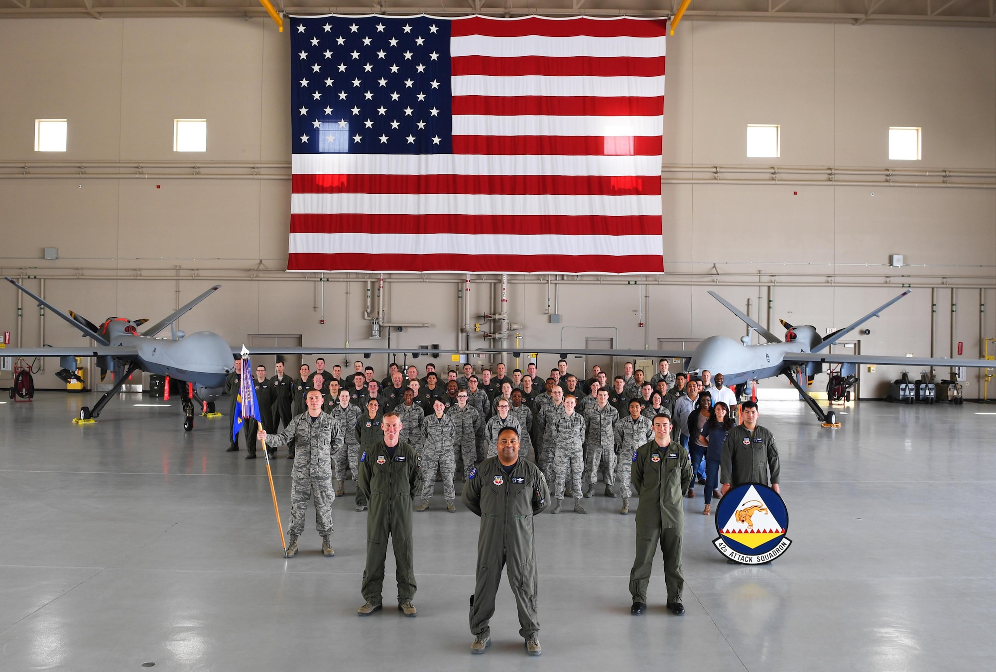 The 42nd Attack Squadron reach it's centennial anniversary June 13, 2017. It's lineage can be traced back to World War I where it was a training unit before being re-designated in the mid-1930's as a bombardment squadron. During World War II, the 42nd flew bomber aircraft such as the B-18 Bolo, B-17 Flying Fortress and B-24 Liberator in six aerial campaigns during World War II over the Pacific theater including the Battle of Midway. In 1963, the unit inactivated and briefly returned in 1989 as an air refueling squadron, but soon inactivated again in 1990. In 2006, the 42nd became the first MQ-9 Reaper squadron and continues today providing dominant persistent attack and reconnaissance to the combatant commanders 24/7/365. (U.S. Air Force photo/Senior Airman Christian Clausen)