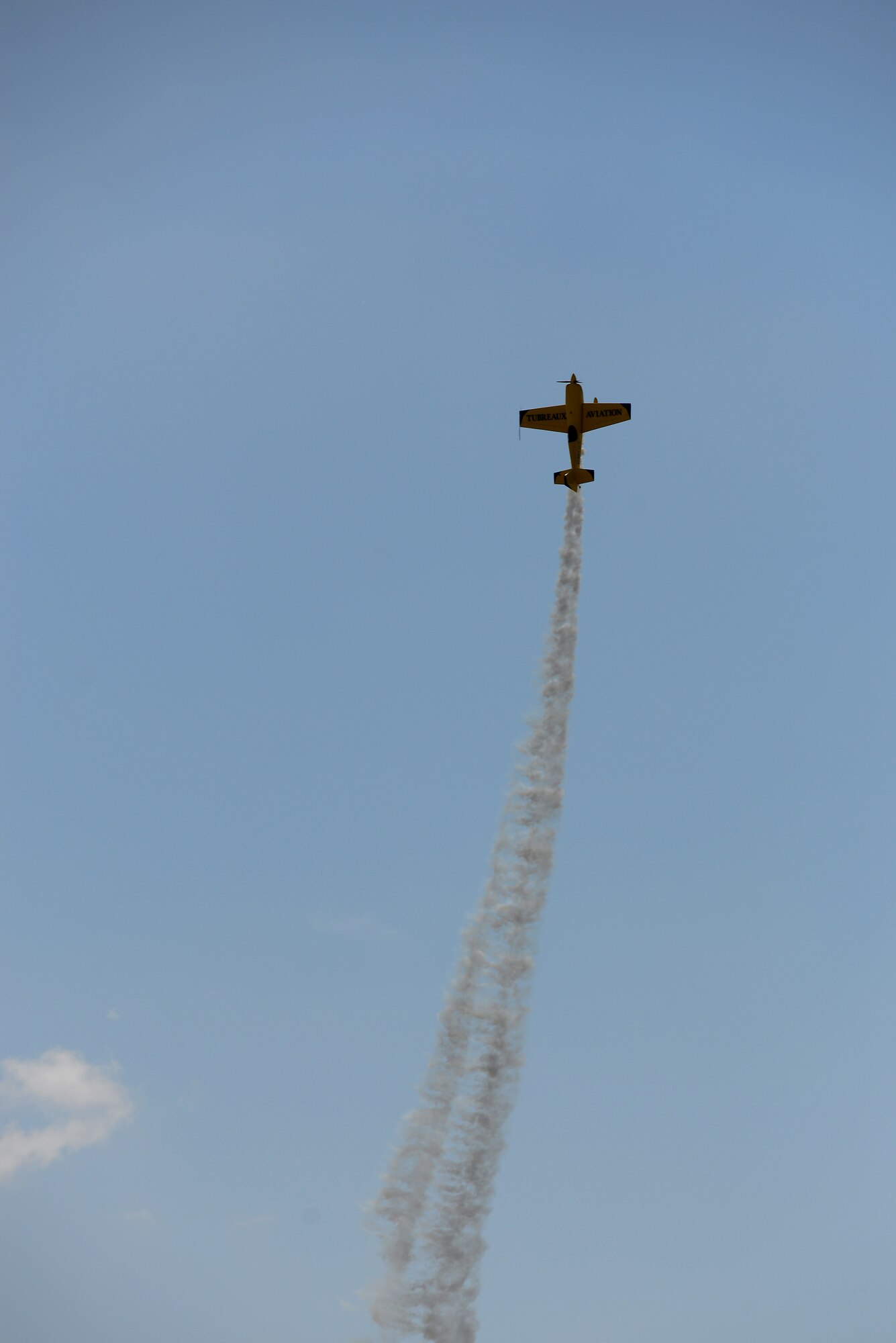 Kevin Coleman performs during the 100th Centennial Celebration Air Show, June 10, 2017, at Scott Air Force Base, Ill. Kevin has accumulated more than 2500 hours of flying time. He has been recognized as the highest placing contender at the 2007 Aerobatic Championship, and the next year clinched third place at the same event. He is contracted to perform year-round in the air show circuit across the country, and in 2015, a lifetime of practice paid off when he earned a position on the U.S. Advanced Aerobatic Team – the Olympics of aviation. (U.S. Air Force photo by Tech. Sgt. Jonathan Fowler)
