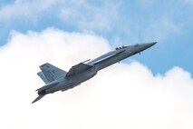 The U.S. Navy Tactical Demonstration Team executes tactical maneuvers in the F-18 Super Hornet during the 100th Centennial Celebration Air Show, June 11, 2017, at Scott Air Force Base, Ill. Boeing offers a suite of upgrades to the F/A-18 Super Hornet, including conformal fuel tanks, an enclosed weapons pod, an enhanced engine and a reduced radar signature. These capabilities, along with other advanced technologies, offer U.S. and international customers a menu of next-generation capabilities to outpace future threats affordably. (U.S. Air Force photos/ Senior Airman Tristin English)