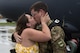 Staff Sgt. James Baker, 71st Rescue Squadron loadmaster, reunites with his fiancé, Emily Jobson, after returning from a deployment in Southwest Asia, June 7, 2017, at Moody Air Force Base, Ga. The 71st RQS provided expeditionary personnel recovery in support of Operation Inherent Resolve. (U.S. photo by Airman 1st Class Erick Requadt) 