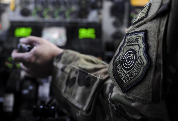 A KC-135 Stratotanker refueling aircraft pilot, assigned to the 509th Weapons Squadron at Fairchild Air Force Base, Wash., throttles the engines during takeoff at Nellis Air Force Base, Nev., June 8, 2017. The KC-135 is capable of transporting using patient support pallets during aeromedical evacuations. (U.S. Air Force photo by Senior Airman Kevin Tanenbaum/Released)