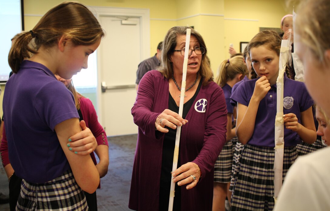 Female engineers from the Charleston District went to Ashley Hall School to teach them about their jobs and help them with the Slender Tower Challenge, where students were given limited supplies to create the tallest tower they could.