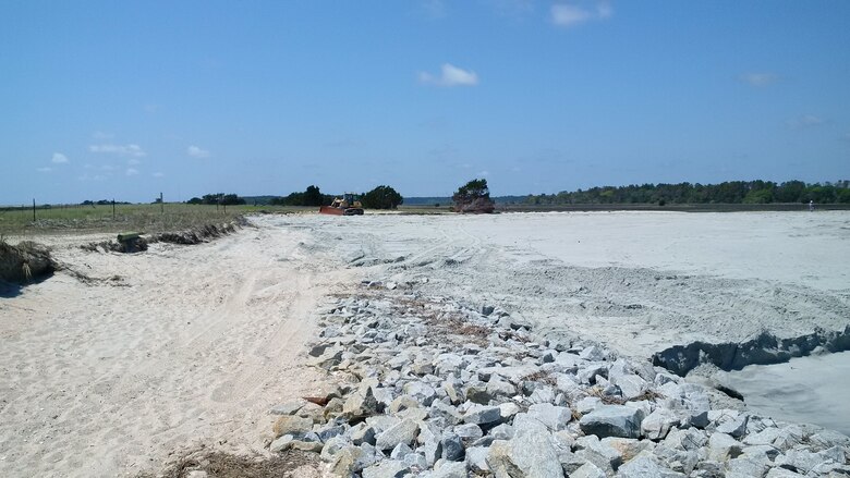 The Charleston District recently completed a beach nourishment project at Huntington Beach State Park to stabilize the southern jetty. This will stabilize impacts from future storms and reduce future maintenance costs for the federal government.