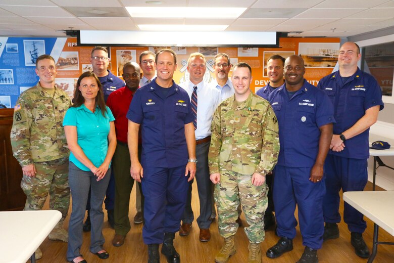 The US Coast Guard Sector Charleston presented several awards to members of the Charleston District's survey team for their rapid response in the aftermath of Hurricane Matthew.