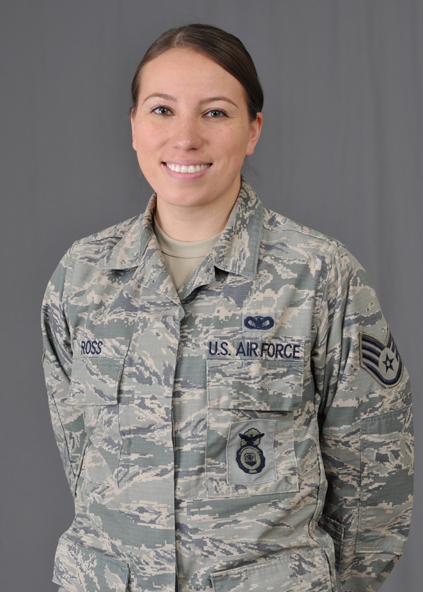 U.S. Air National Guard Staff Sgt. Trisha Ross, a member of the Ho-Chunk/Winnebago Tribe of Nebraska, is assigned to the Security Forces Squadron with the Iowa National Guard's 185th Air Refueling Wing in Sioux City, Iowa. Ross received an award from the Society for American Indian Government Employees for going above and beyond in her duties while promoting Native American culture. (U.S. Air National Guard photo by Staff Sgt. Daniel Ter Haar)