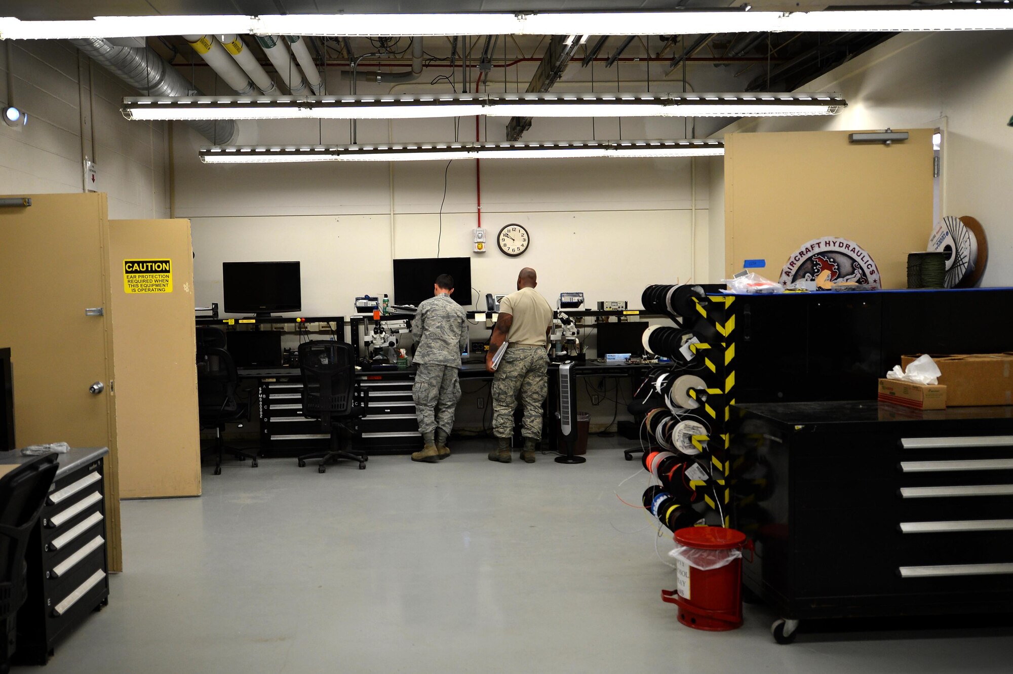 U.S. Airmen assigned to the 20th Maintenance Group Air Force Repair Enhancement Program (AFREP) flight, prepare equipment for repair at Shaw Air Force Base, S.C., June 12, 2017. Airmen assigned to the AFREP flight have saved the 20th Fighter Wing approximately $3.8 million so far in the 2017 fiscal year. (U.S. Air Force photo by Airman 1st Class Christopher Maldonado)