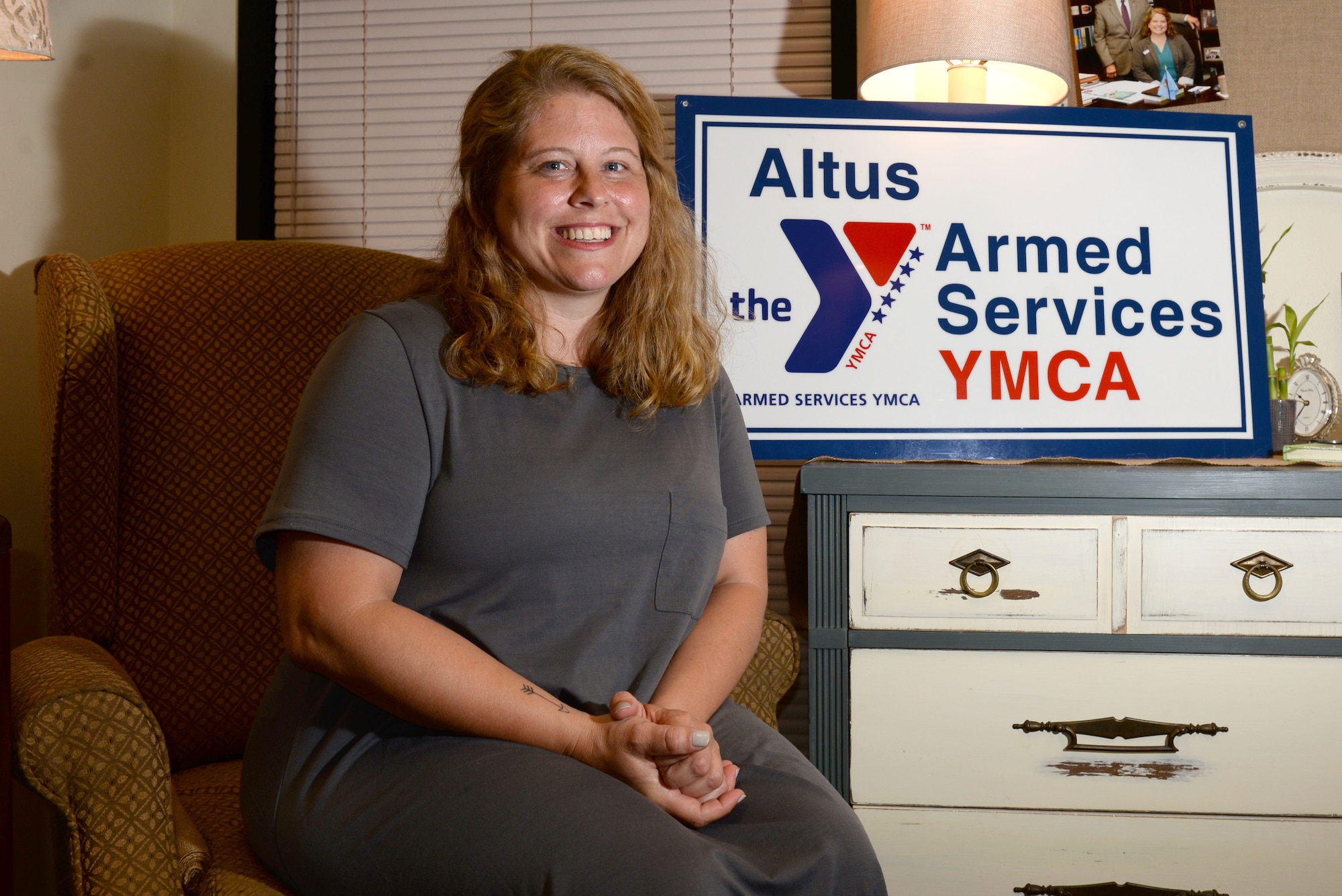 Loran Mayes, Altus AFB Armed Services YMCA executive director, poses for a photo, June 12, 2017, at Altus Air Force Base, Oklahoma. The ASYMCA’s main focus is to provide programs and services to make life easier for military members E-5 and lower and their families for little to no cost. (U.S. Air Force photo by Airman 1st Class Cody Dowell/released)
