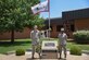 Airman Zachary LeBoeuf and Airman Ashley Watts stand proudly at the Master Sgt. Randy J. Gillespie Petroleum, Oils and Lubricants Memorial, June 13, 2017. POL Airmen in Training begin every morning outside the schoolhouse at this memorial to honor those who made the ultimate sacrifice in service to our country. (U.S. Air Force photo by Master Sgt. Joseph Speirs)