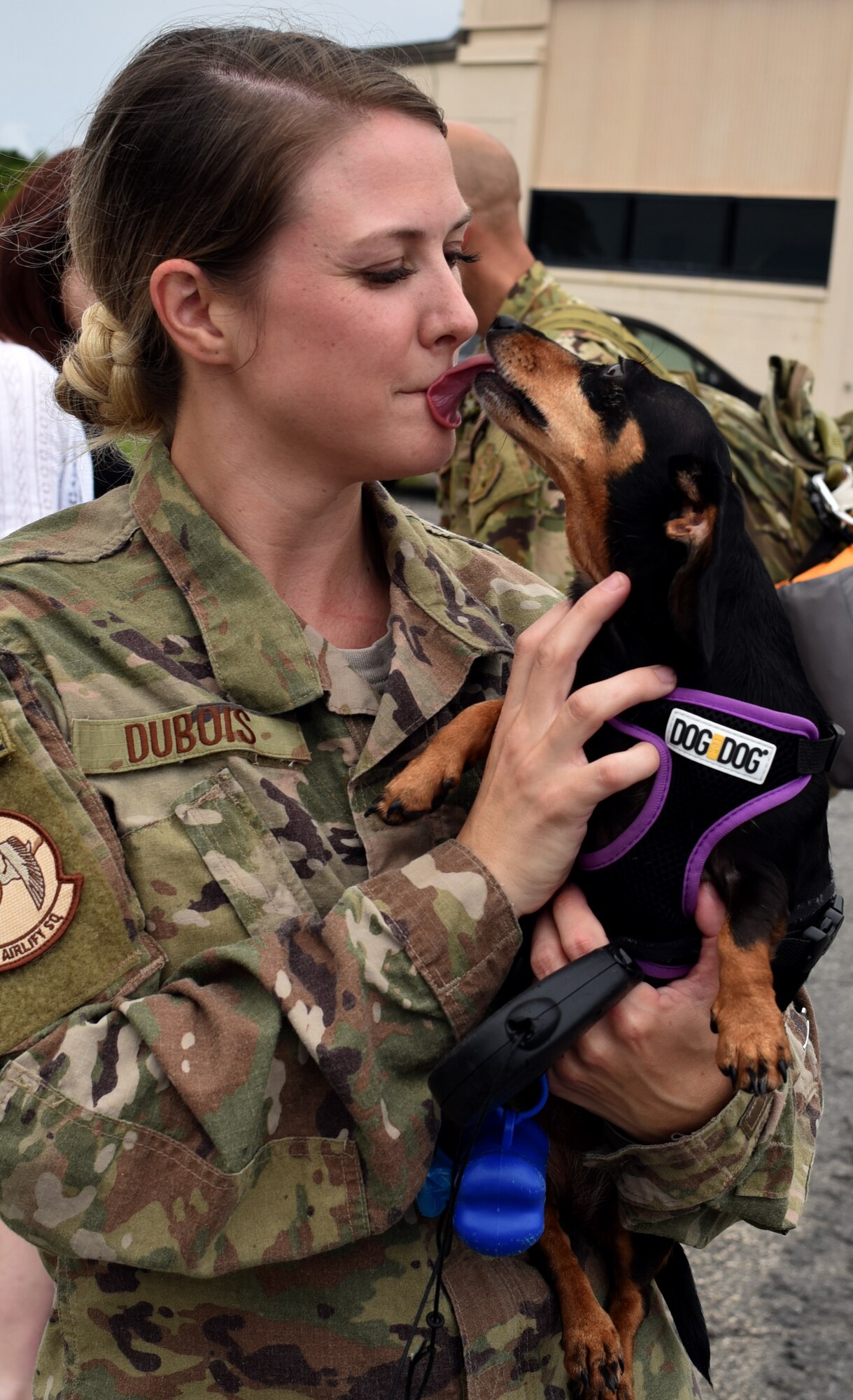 Approximately thirty Citizen Airman from the 920th Rescue Wing returned home from Afghanistan June 6 after providing personnel recovery support to ongoing operations for the last four months. Families, friends and pets gathered on base to greet their loved ones. (U.S. Air Force photo by Senior Airman Brandon Kalloo Sanes)
