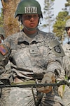 Oregon Army National Guard Cadet Sascha Tudela, a human resource specialist with Headquarters and Headquarters Company, 821st Troop Command Battalion, 82nd Brigade (Troop Command), practices rappelling procedures during the Air Assault course held at Camp Rilea in Warrenton, Oregon, June 7, 2017. 