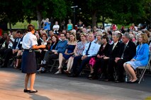 The second installment of the Heritage to Horizons concert series celebrating the Air Force's 70 years of breaking barriers was held at the Air Force Memorial, Arlington Va. June 9, 2017. The event was co-hosted by Undersecretary of the Air Force Lisa Disbrow and the Vice Chief of Staff of the Air Force Gen. Stephen Wilson, and featured performances by the U.S. Air Force Band and the U.S. Air Force honor Guard Drill Team.  