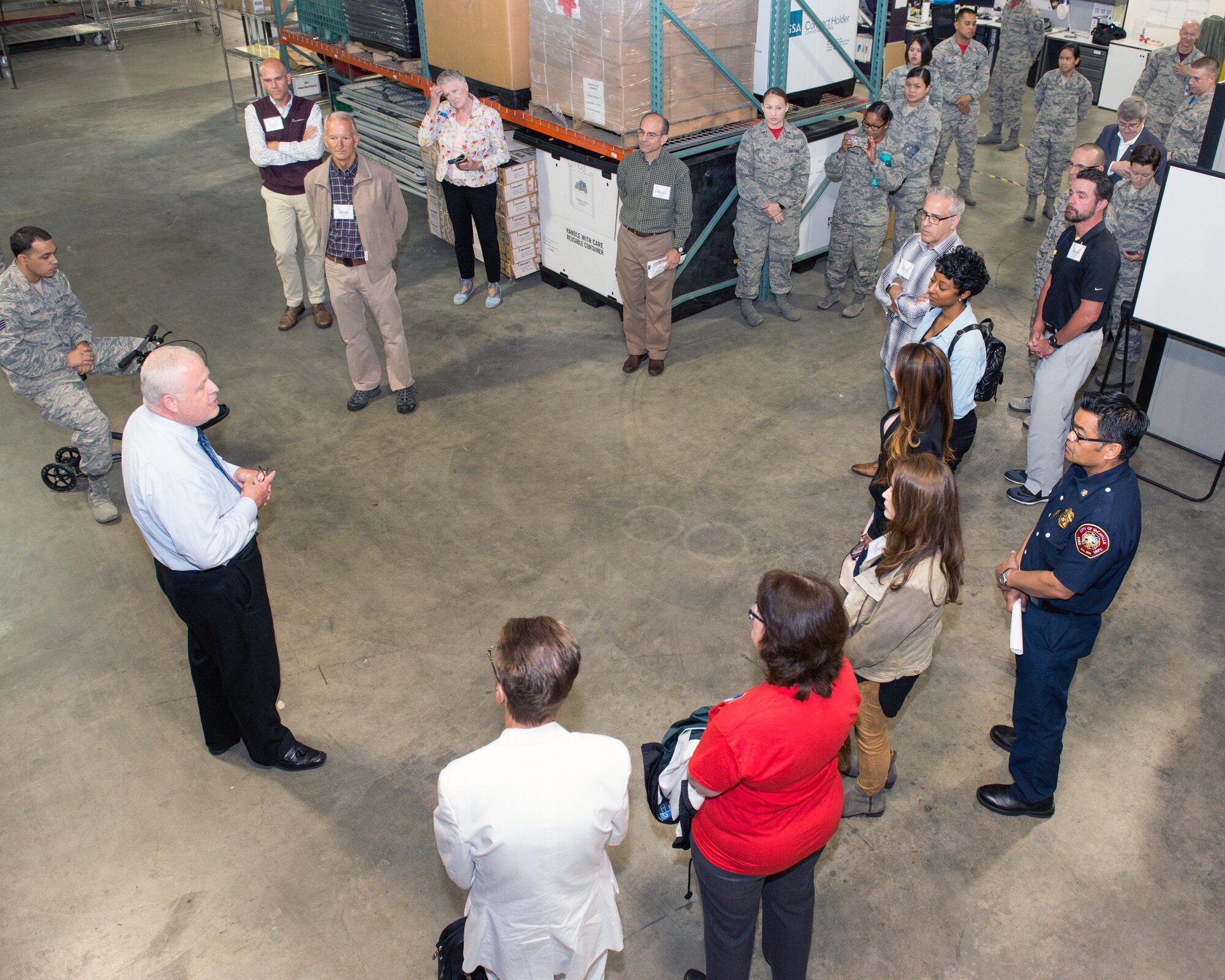 Honorary Commanders from Travis Air Force Base, Calif., tour David Grant USAF Medical Center, June 9, 2017. The purpose of the Travis Air Force Base Honorary Commander Program is to promote relationships between base senior leadership and civilian partners, foster civic appreciation of the Air Force mission and its Airmen, maximize opportunities to share the Air Force story with new stewards, and to communicate the mutual interests, challenges, and concerns that senior leaders and civilian stakeholders have in common. (U.S. Air Force photo by Louis Briscese)