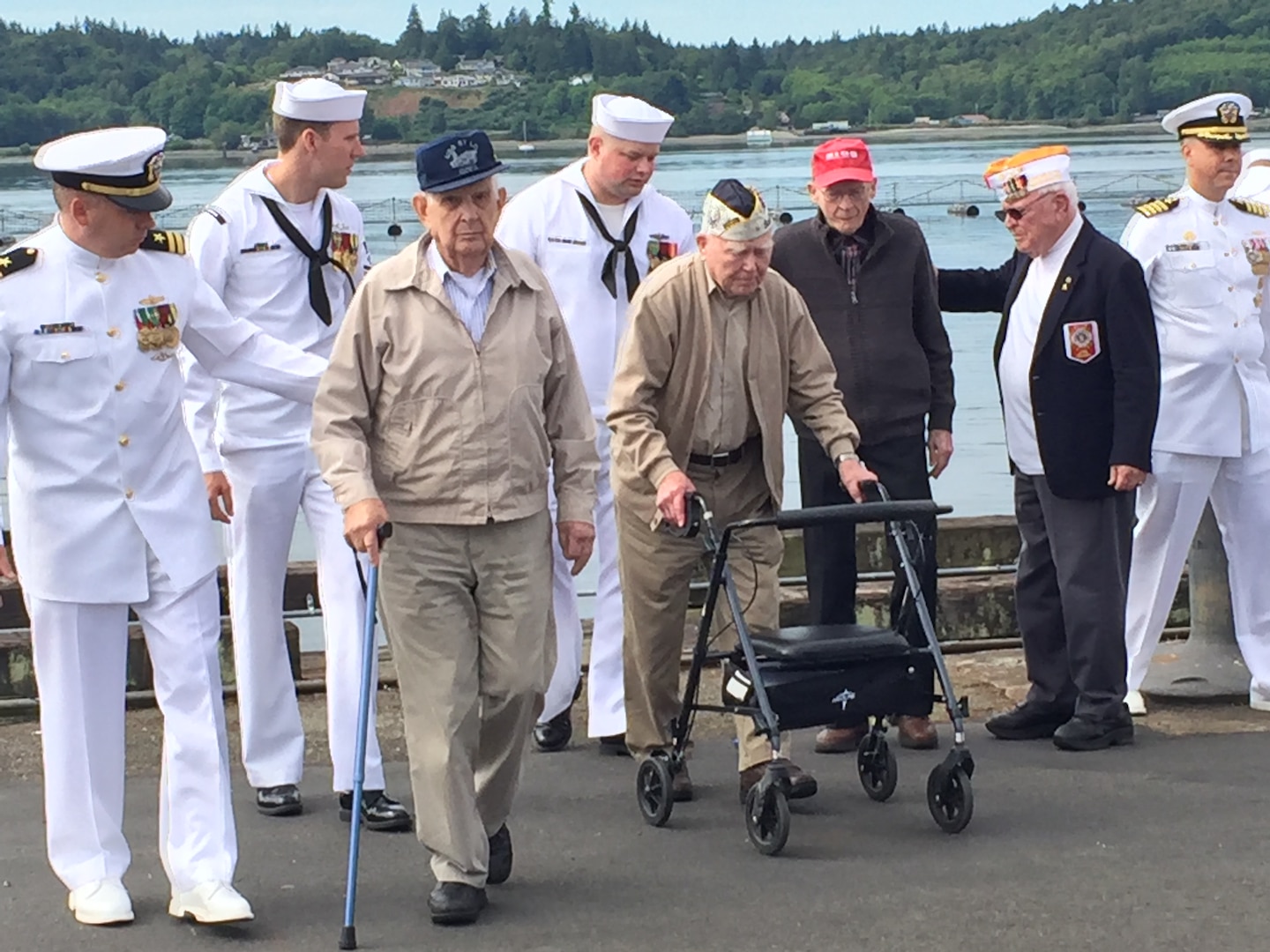WWII Veteran and PSNS & IMF retiree Ernie Schramm attends 2016 Naval Base Kitsap Battle of Midway remembrance ceremony.