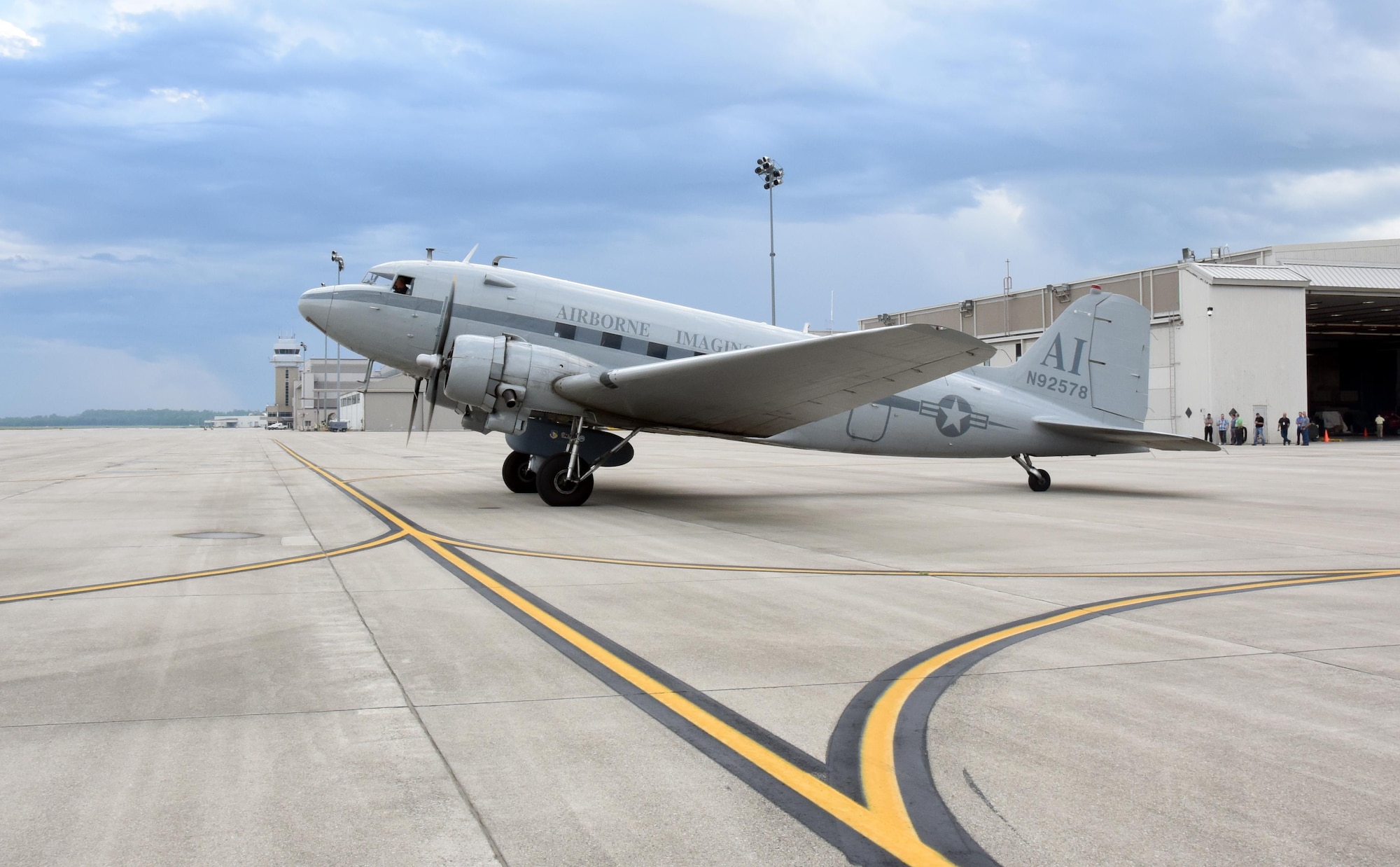 The Air Force Research Laboratory’s AgilePod has commenced a series of flight tests aboard a Douglas DC-3 aircraft in preparation for integration on the Air Force MQ-9 Reaper unmanned aerial vehicle later this year. AgilePod is fully flight-line reconfigurable, and enables operators to meet a variety of mission sets with multiple sensors on a single platform. (U.S. Air Force photo/David Dixon)