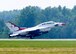 Thunderbird 8, the advance aircraft for the U.S. Air Force Thunderbirds demonstration team, touches down at Youngstown Air Reserve Station, June 14, 2017. The U.S. Air Force Thunderbirds demonstration team is scheduled to perform at Thunder Over the Valley Air Show, June 17-18. (U.S. Air Force photo/Senior Airman Joshua Kincaid)