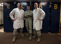 The 791st Maintenance Squadron Global Strike Challenge electronics laboratory team poses for a photo at Minot Air Force Base, N.D., May 31, 2017. Electronics laboratory Airmen are responsible for inspection, repair and calibration of electronic components for launch facilities and launch control centers while training for GSC 17. (U.S. Air Force photo/Airman 1st Class Jonathan McElderry)