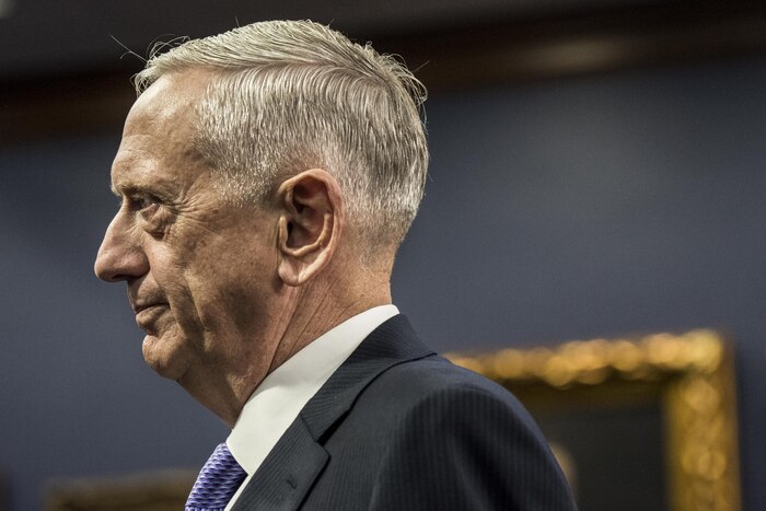 Defense Secretary Jim Mattis testifies during a House budget hearing.
