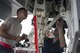 U.S. Air Force Staff Sgt. Dennis Franco and Senior Airman Devin Arden, 67th Aircraft Maintenance Unit F-15 Eagle dedicated crew chiefs, perform maintenance on hydraulic systems of an F-15 June 13, 2017, at Kadena Air Base, Japan. The Eagle's air superiority is achieved through a mixture of unprecedented maneuverability and acceleration, range, weapons and avionics. (U.S. Air Force photo by Senior Airman Omari Bernard)