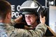 U.S. Air Force Academy Cadet Alex Lopouchanski tries on a bomb suit while touring the 775th Explosive Ordnance Disposal Complex at Hill Air Force Base, June 8. Ops AF is as a requirement for graduation and Hill AFB is one of the 60 continental United States bases working with the Academy to make this program possible. (U.S. Air Force photo/R. Nial Bradshaw)