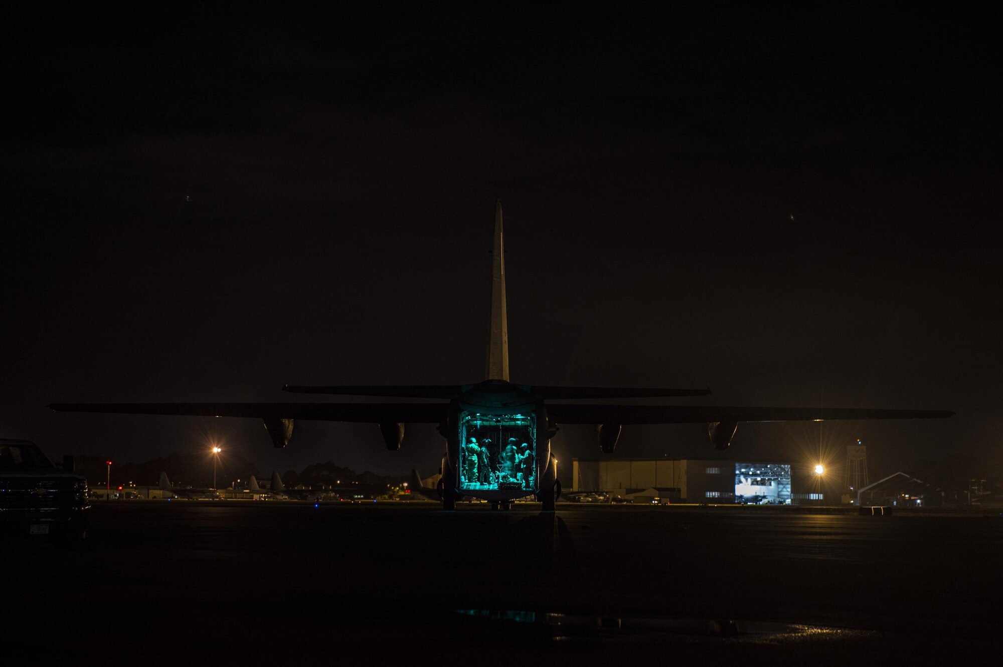 Air Commandos with the 1st Special Operations Logistics Readiness Squadron prepare to conduct a forward area refueling point operation from an EC-130J Commando Solo assigned to the 193rd Special Operations Wing, Middletown, Pa., at Hurlburt Field, Fla., June 13, 2017. Forward area refueling points enable global reach and mission accomplishment. (U.S. Air Force photo by Airman 1st Class Joseph Pick)