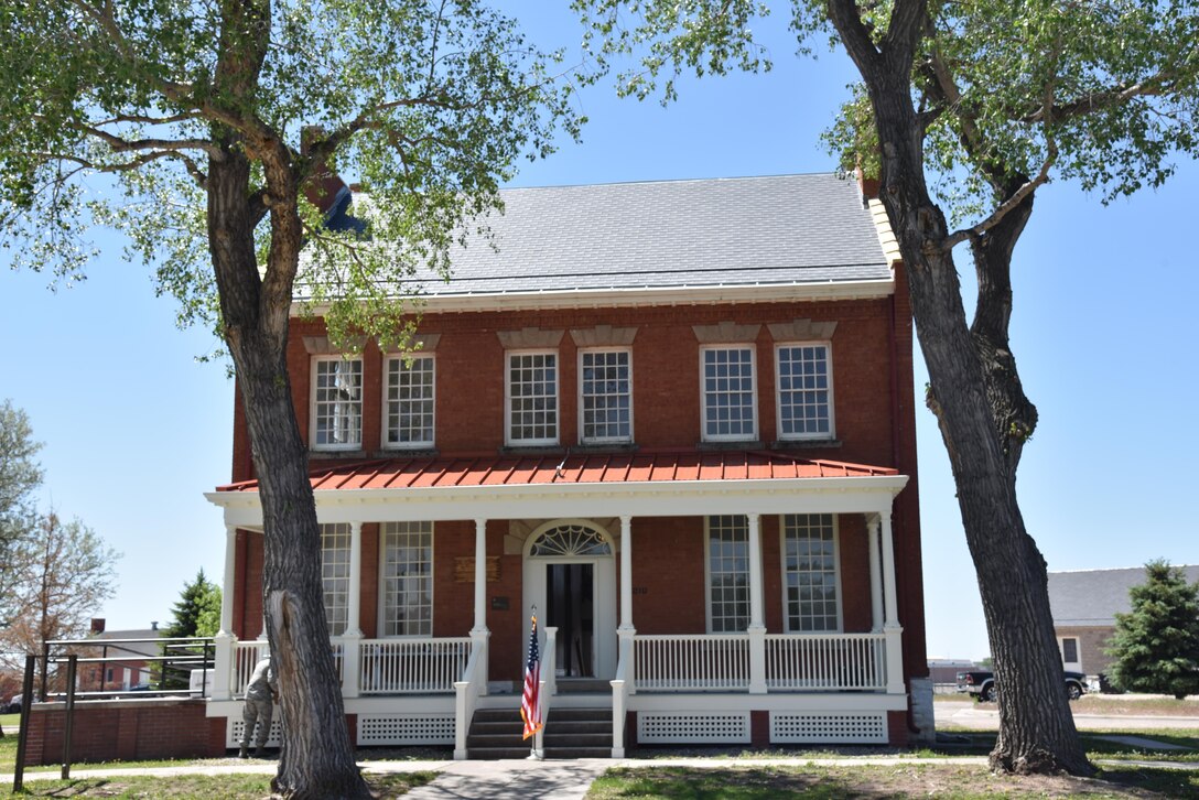 The renovations of the historic Fort D. A. Russell Army post headquarters started in November 2016 and officially completed at F.E. Warren Air Force Base, Wyo., June 8, 2017. The building flaunts 2,600 square feet of refinished and installed hardwood flooring, and a repair of 6,000 square feet of 100 year old lath and plaster. The renovation project served a dual purpose by providing a rare training opportunity to prepare civil engineer Airmen for their responsibilities when deployed to foreign countries. Building 210 will act as the MSG headquarters and a receptions hall for Distinguished Visitors. (U.S. Air Force photo by 2nd Lt. Nikita Thorpe)