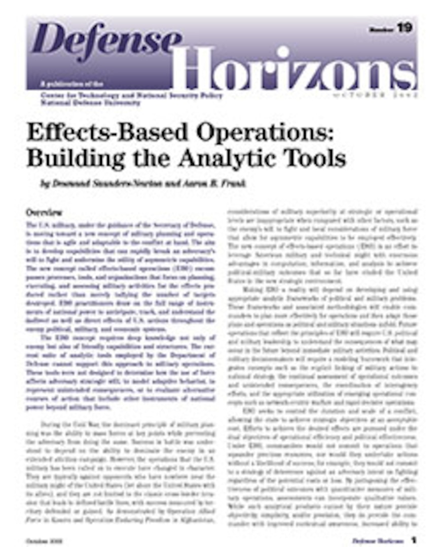 Effects-Based Operations: Building the Analytic Tools > National ...