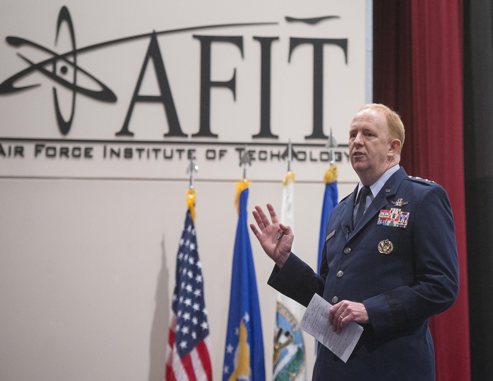 Lt. Gen. Robert McMurry, Air Force Life Cycle Management Center commander was one of the senior Air Force speakers at the ninth annual Acquisition Insight Days event. The theme for the conference was ‘Keeping a Decisive Edge,’ and more than 60 presentations were available to attendees. (U.S. Air Force photo / R.J. Oriez)