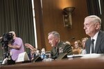 Defense Secretary James N. Mattis and Marine Corps Gen. Joseph F. Dunford Jr., chairman of the Joint Chiefs of Staff, provide testimony on the FY-2018 National Defense Authorization Budget Request from the Department of Defense to members of the Senate Committee on Appropriations - Defense at the Dirksen Senate Office Building in Washington D.C., June 14, 2017. 
