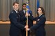 U.S. Air Force Lt. Col. Hayley James (right) assumes command of the 625th Strategic Operations Squadron (STOS) from U.S. Air Force Col. Robert Billings (left), commander of the 595th Command and Control Group, during a change of command ceremony at U.S. Strategic Command (USSTRATCOM) headquarters on Offutt Air Force Base, Neb., June 16, 2017. As commander of the 625th STOS, James leads an organization that executes and supports USSTRATCOM and Air Force Global Strike Command missions with continuous, rapid, accurate and survivable nuclear operations. Airmen from the 625th STOS serve on the U.S. Navy’s E-6B Mercury aircraft to provide a survivable means to launch the nation’s intercontinental ballistic missile force. James previously served as the 625th STOS director of operations before succeeding U.S. Air Force Lt. Col. Deane Konowicz as squadron commander. (U.S. Air Force photo by Staff Sgt. Jonathan Lovelady)