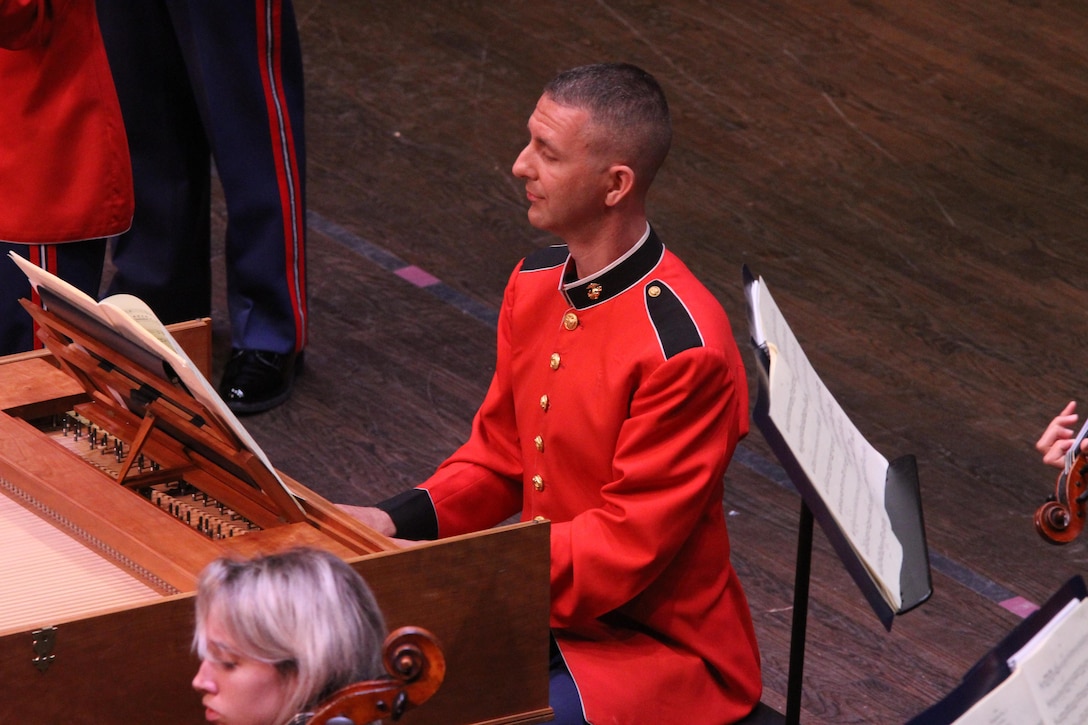 On June 17, 2017, the Marine Chamber Orchestra performed Antonio Vivaldi's The Four Seasons and Max Richter's The Four Seasons Recomposed at the Rachel M. Schlesinger Center and Concert Hall in Alexandria, Va. (U.S. Marine Corps photo by Master Sgt. Amanda Simmons/released)