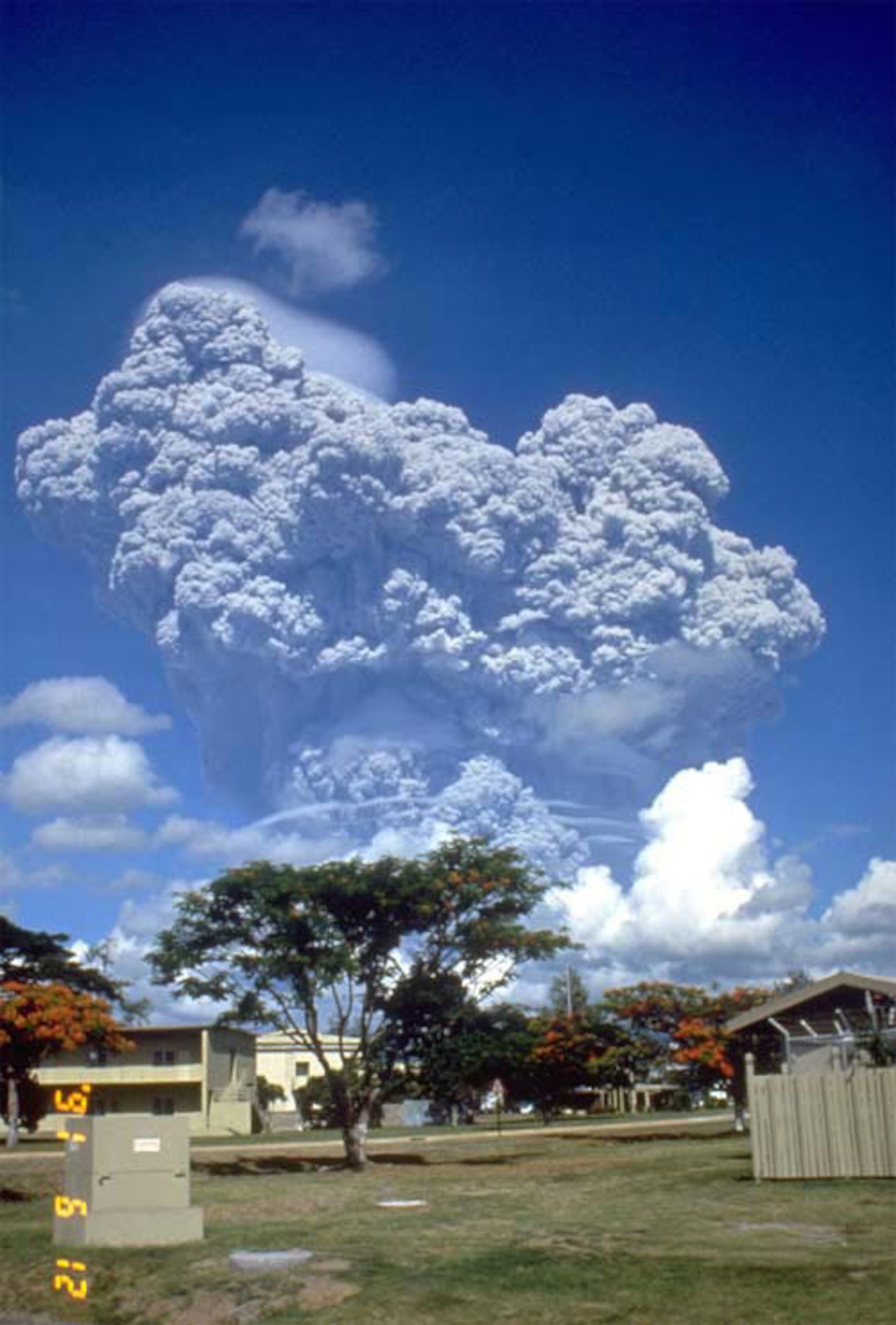 Ash plumes from the volcano, Mount Pinatubo, that forced Philippine evacuations including Clark Air Force Base. (Courtesy photo)