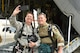 Brig. Gen. Wayne R. Monteith, 45th Space Wing commander, shoots a selfie with Chief Master Sgt. Mike Ziegler, pararescueman and senior enlisted member, 308th Rescue Squadron, June 8, 2017, prior to boarding a 920th Rescue Wing combat-search-and-rescue aircraft, where Ziegler will serve as the general's tandem jump master allowing him to skydive.  Leadership at both the 45th SW and the 920th RQW co-located at Patrick Air Force Base, Florida, agreed to demonstrate their commitment to mutual-support and shared resources in an unforgettable way. (U.S. Air Force photo / Senior Airman Brandon Kalloo Sanes)
