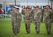 Soldiers of the 7th Special Forces Group (Airborne) salute during a change of command ceremony June 15 at Eglin Air Force Base, Fla. During the ceremony Col. Michael Ball relinquished command of the 7th SFG(A) to Col. Patrick Colloton. Colloton previously served as the 7th SFG(A) 1st Battalion commander. (U.S. Air Force photo/Ilka Cole)